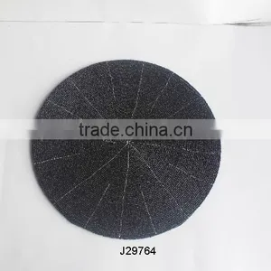 Black Glass Bead Place Mats and Coasters With Different Colours and Patterns thumbnail-1