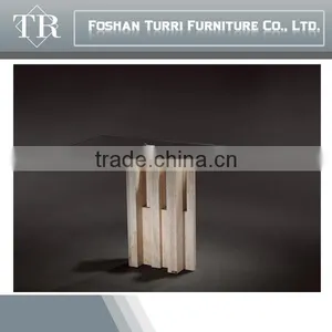 Modern Nature White Marble Travertine Console Table With Glass Top thumbnail-2