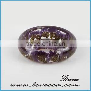 Pressed Dried Real Flowers Clear Bangle Women Resin Bracelet Flower thumbnail-1