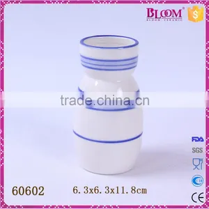 White Small Ceramic Milk Bottle Unique Shape Vases thumbnail-1