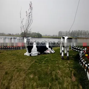 Hot Sale Promotion Resin Craft Fiberglass Life Size Cow Statue thumbnail-3