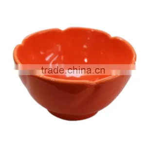 4.5"orange Color Flower Shape Hot Sell Ceramic Fruit Bowl thumbnail-1