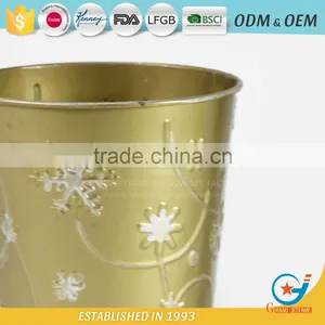 Wholesale Powder Coated Metal Homeware Embossing Outdoor Flowers in Pots Wholesale Metal Pots Face Flower Pot thumbnail-5