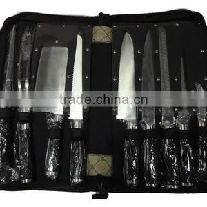 9 Pieces Stainless Steel Kitchen Knife Sharpener Set in Nylon Case thumbnail-1