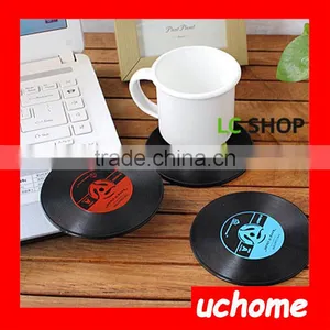 UCHOME Retro Vinyl Record Round Silicone Coasters Record Cup Mat Drinks Coasters Cup Mat Coaster thumbnail-6
