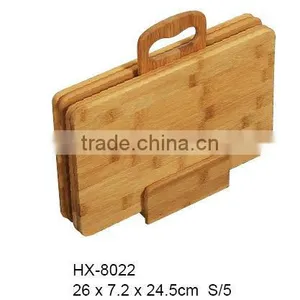 Bamboo Cutting Board Set With Holder thumbnail-1
