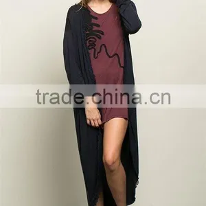 Women Full Length Cocoon Duster Ladies Extra Long Cardigan New Arrival thumbnail-2