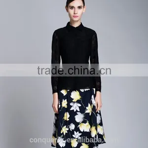 Spring Season Ladies Long Sleeve Elegant Lace Shirt thumbnail-3