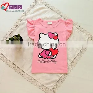 New Clever Baby Girls Hello Kitty Tshirt Children Kt Short Sleeve 100%Cotton T-shirt Tees Kids Summer Clothes thumbnail-2