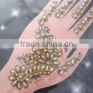 Gold Tattoo Glitter Sticker Hand thumbnail-5