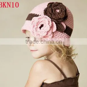 NEW FASHION CROCHET BABY HAT WITH FLOWERS thumbnail-1
