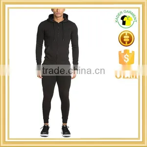Mens Plain Tracksuits Custom High Quality Gym Tight Fit Tracksuit in China thumbnail-2