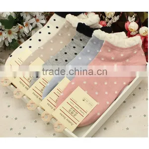 Top Sell Candy Color Choice Free Size Dot Pattern Lovely High Quality Cute Sex Young Girl Tube Wholesale Socks thumbnail-5