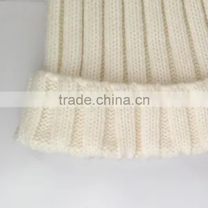 Myfur 2016 Pure White Hot Sale Winter Hat With Removable Genuine Fox Body Fur Bobble thumbnail-4