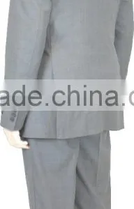 NAAMS MEN'S WOOL 2 BUTTON 2 VENT SLIM FIT SUIT JACKET FLAT FRONT PANT GREY thumbnail-3