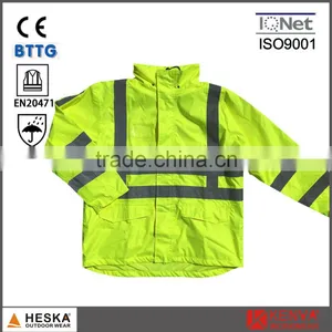 EN343 Safety hi Vis Coat Reflective Tapes Jacket With ENISO 20471 thumbnail-1