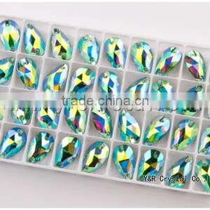 Teardrop Sew on Flat Back Sew on Rhinestones Beads for Wedding Dress thumbnail-4