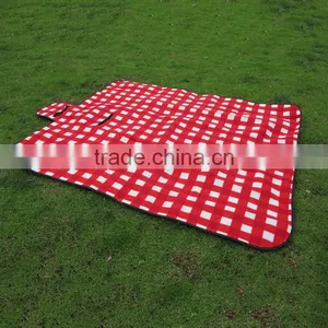Nylon Oxford/2mm Sponge/printed Fleece Plaid 3 Layers Picnic Camping Blanket Rug Mat Picknick Decke thumbnail-1