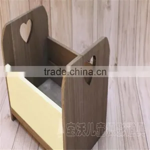 Wood Stain Bed Newborn Posing Crate Bed Baby Wooden Deep Box Photography Props thumbnail-5