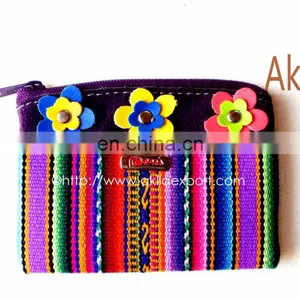 Aguayo Blanket Coin Purses With Suede and Zipper thumbnail-3