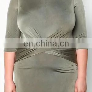 Fashion Xxxxl Womens Wrap Front Dress Silky Wholesale Plus Size Women Clothing thumbnail-5
