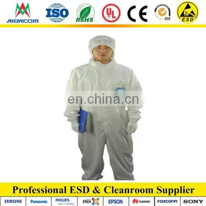 With Vertical Zipper ESD Jumpsuit, Cleanroom Antistatic ESD Coverall thumbnail-5