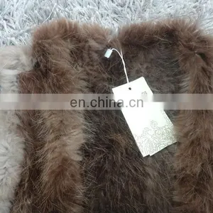 Fashion Classic Women Knitted Sleeveless Asymmetrical Beaver Fur Vest thumbnail-4