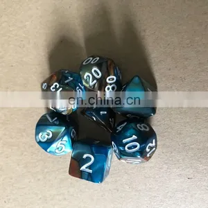 High Quality Multi-Sided Dice New 7pc/lot Dice Set With Marble Effect d4 d6 d8 D10 D10 D12 D20 DUNGEON and DRAGONS Rpg Dice Game thumbnail-2