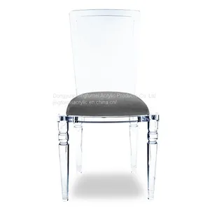 Hot Selling Party Chair Relax Plexiglass Cafe Chair Acrylic Chair With Colorful Velvet Cushion thumbnail-3