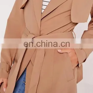 Custom Design Camel Wool Coats Ladies Long Coats Latast Pant Coat Design thumbnail-4