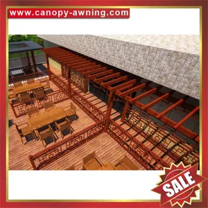 Outdoor Sunshade Wood Look Aluminium Alu Aluminum Metal Gazebo Grape Trellis Pergola Shelter Canopy Supplier thumbnail-1
