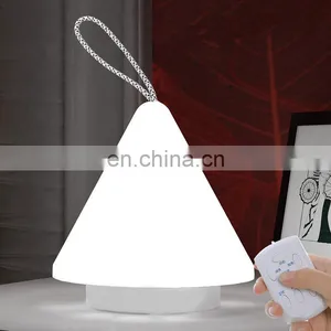 For Home Decoration Plastic White Table Light Pyramid Shaped Moveable Desk Lamp thumbnail-2