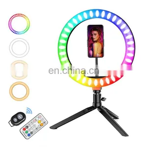 6 8 10 12 18 Inch LED Portable Changing RGB Color Photograph Make up Selfie Ring Fill Light With Tripod Stand thumbnail-2