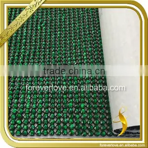 Fashion Beads Trimming Hotfix Crystal Green Rhinestone Mesh FRM-163 thumbnail-1