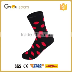 Black Children Solid Color Knitted Cotton Socks With Red Dot 2016 Hot thumbnail-1