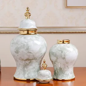 Creative Fashion Electroplate Gild European White Ceramic Vase For Home Decor thumbnail-1