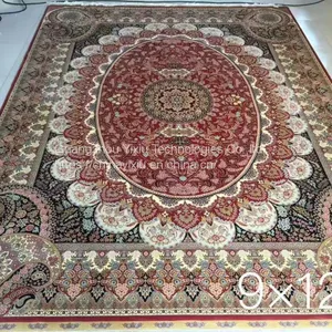 YAMEI Blue Color Big Size Handmade Silk Persian Carpet for Sale Szie 9x12ft thumbnail-5