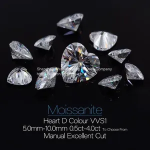 Loose Gemstones Moissanite Stones D Color VVS1 Heart Shaped Excellent Cut Pass Diamond Tester For Women's Jewelry thumbnail-1