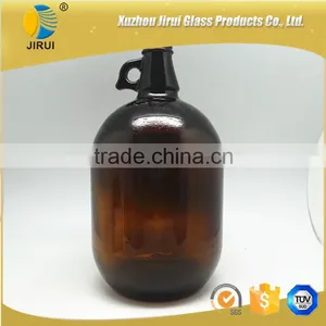 4L Amber Wine Glass Bottle With Handling thumbnail-5