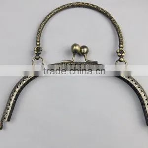 NEW!Antique Brass Fashion DIY Metal Sewing Handbag Frames With Handles DIY Accessories With Love Pattern thumbnail-1