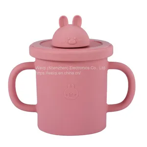 Weiqi Silicone Sippy Cups Animal Shape Kids Toddler Training Drinking Straw Cup With Lid thumbnail-1