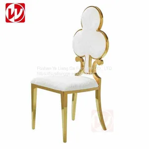 Modern Restaurant Furniture Hotel Luxury Wedding Chair Rose Gold Stainless Steel Banquet Chairs thumbnail-1