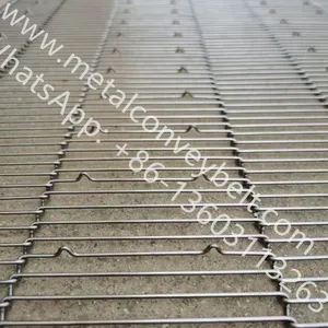 304 Stainless Steel Wire Mesh Ladder Chain Conveyor Belt Flat Flex Belt for Furnace Oven,pizza Oven thumbnail-1