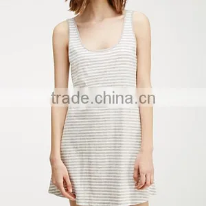 2015 China Manufacturer Customized the Latest Design Striped Scoop Back Dress thumbnail-5