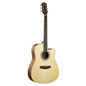 YAN 41-inch DC Bucket Spruce Top Mahogany Backsides Plywood Folk Guitar N-14 Guitar Factory thumbnail-1