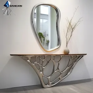 Premium Stainless Steel Furniture Set -- Contemporary Mirrors and Side Tables for Hotels, Exhibition Halls and High-end Residences thumbnail-2