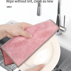Magic Cleaning Cloth Thickened Double -sided Metal Steel Wire Rags Kitchen Dish Clean Tools thumbnail-1