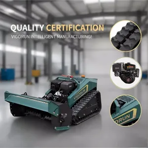 Vigorun Self Propelled RC Track Lawn Mower 200m Control Distance 9Kw 420cc Remote Mulcher for Roadside Greening thumbnail-1
