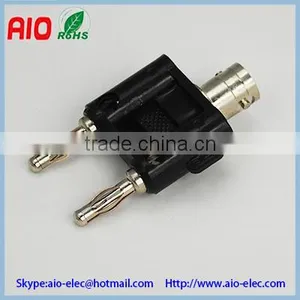 Y Type BNC Female Jack to 2 Banana Male Plug RF Adaptor Connector for CCTV thumbnail-1
