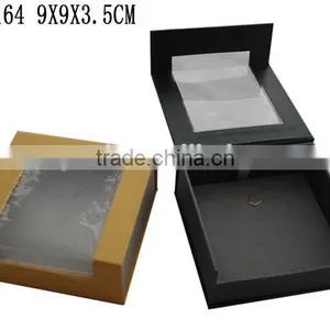 P1163 Windowed Cardboard Velvet Lining Watch Box thumbnail-3